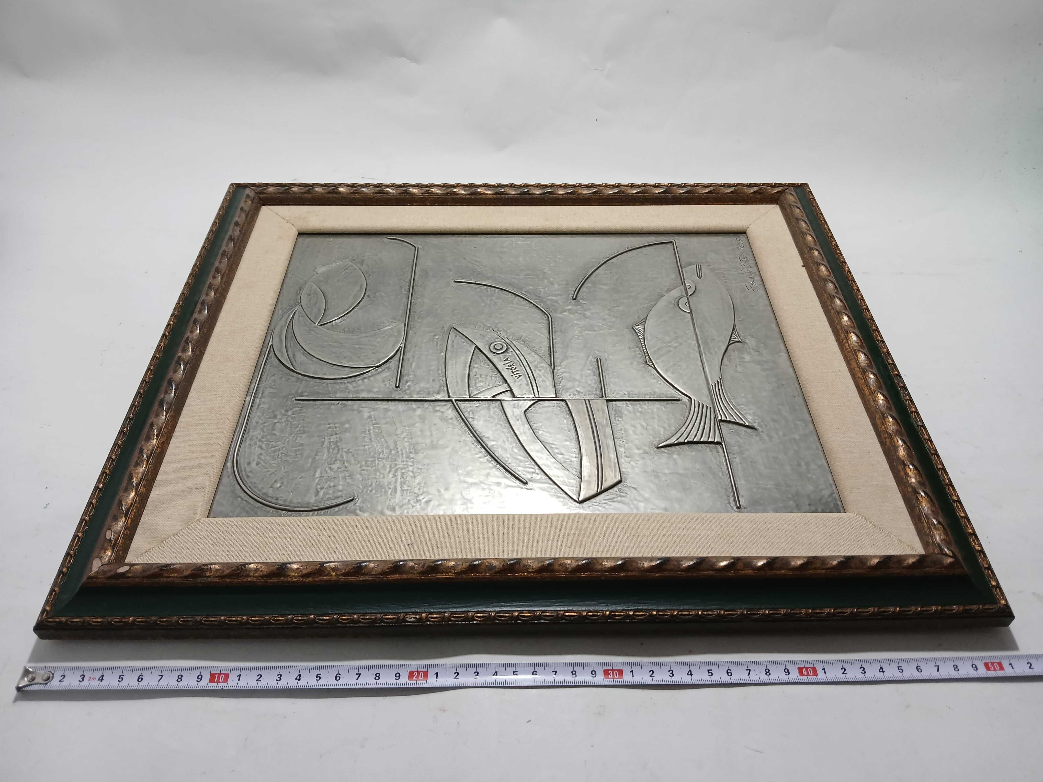 Quadro Estanho - Peixes - Modernista - Vitória - Fernando Castelo 1995