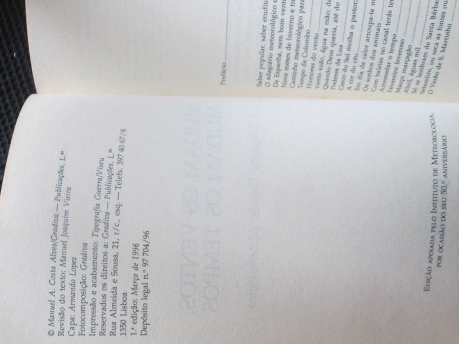 Mudam os Ventos, Mudam os Tempos - Adagiário Popular Meteorológico