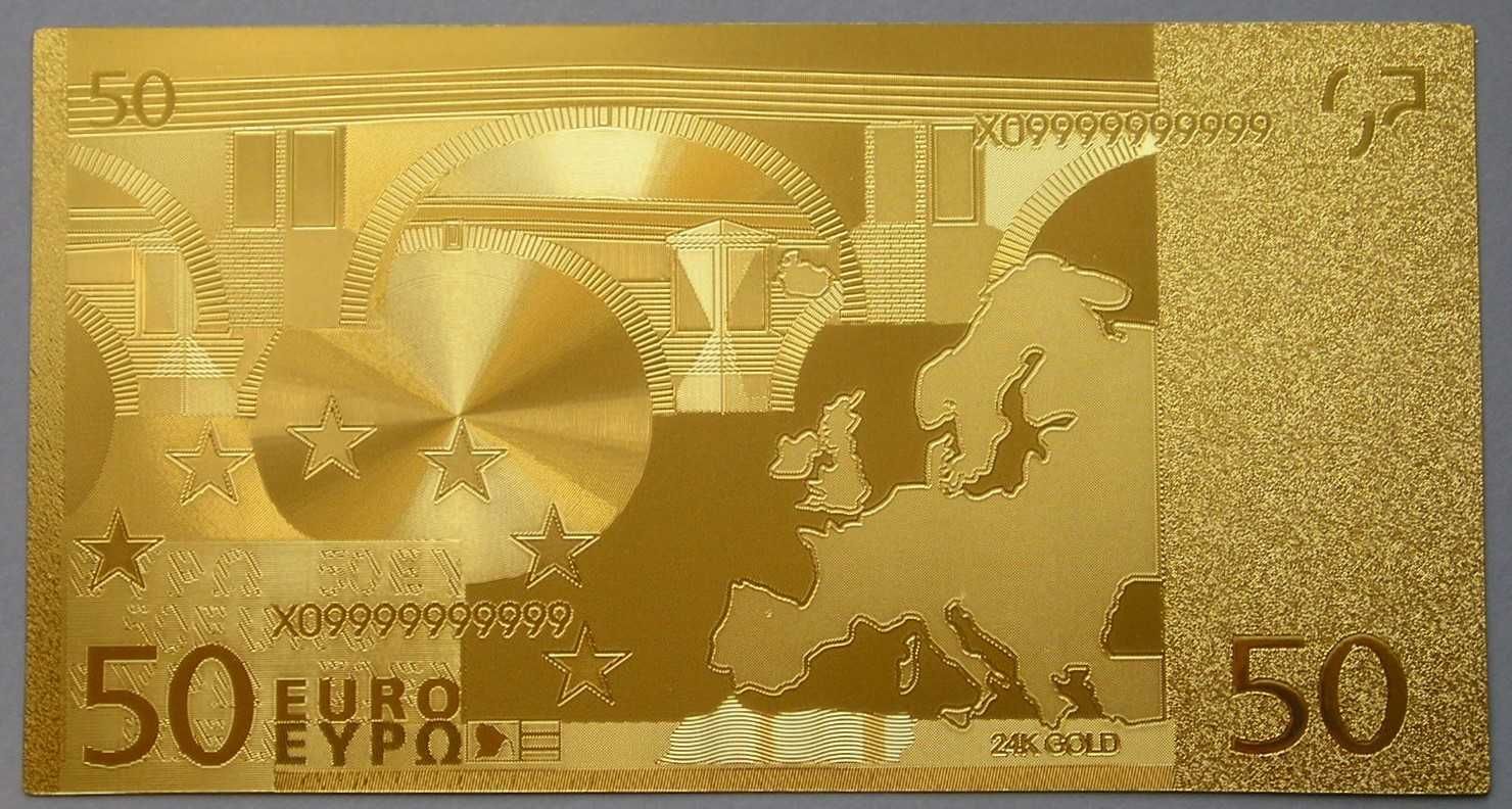 50 euro - banknot pamiątkowy , fantazyjny , złocony