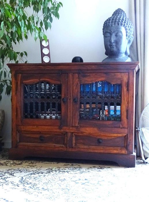 Szafka / witryna / regał kolonialny z litego drewna - AlmiDecor