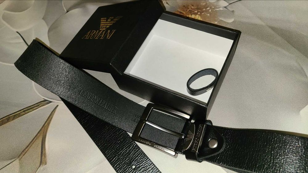 Чоловічий шкіряний ремінь Armani