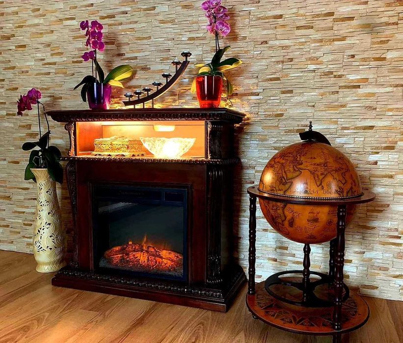 камин с порталом, обогрев, подсветка