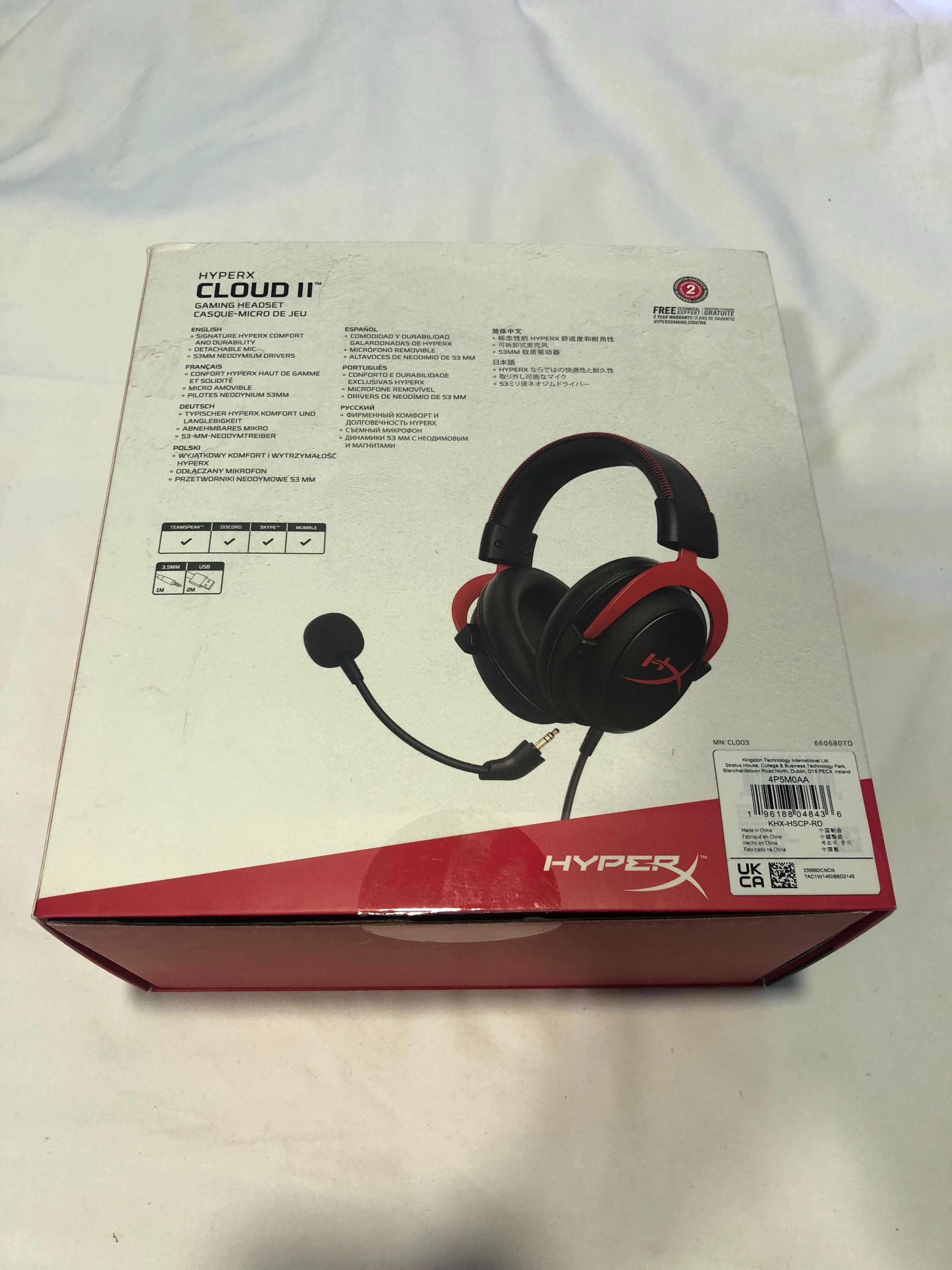 Headset HyperX Cloud II Preto/Vermelho