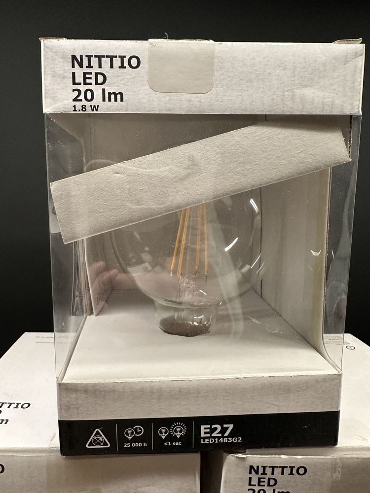 IKEA NITTIO Żarówka LED E27 20 lumenów, kula sre