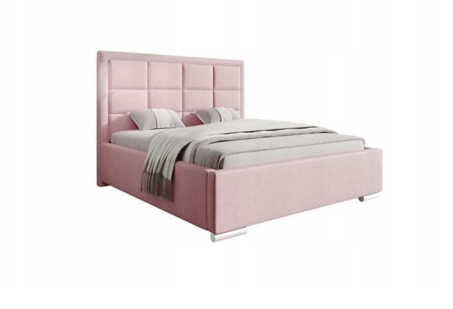 Eleganckie łóżko tapicerowane ze schowkiem