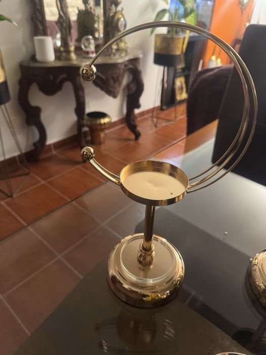 3 candelabros em dourado novo