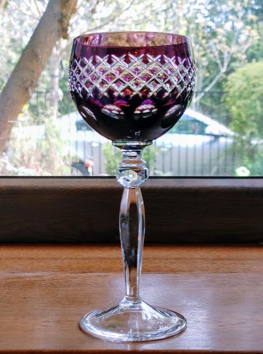 Kieliszek kryształowy do wina remery kolorowe  kieliszki prl retro