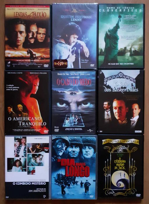 72 DVDs - Vários Géneros Cinematográficos - Raros - Muito Bom Estado