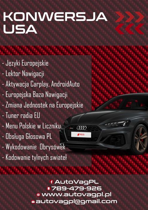 Konwersja USA Audi VW BMW Europa