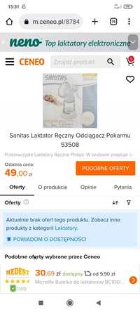 Sanitas laktator ręczny nie używany