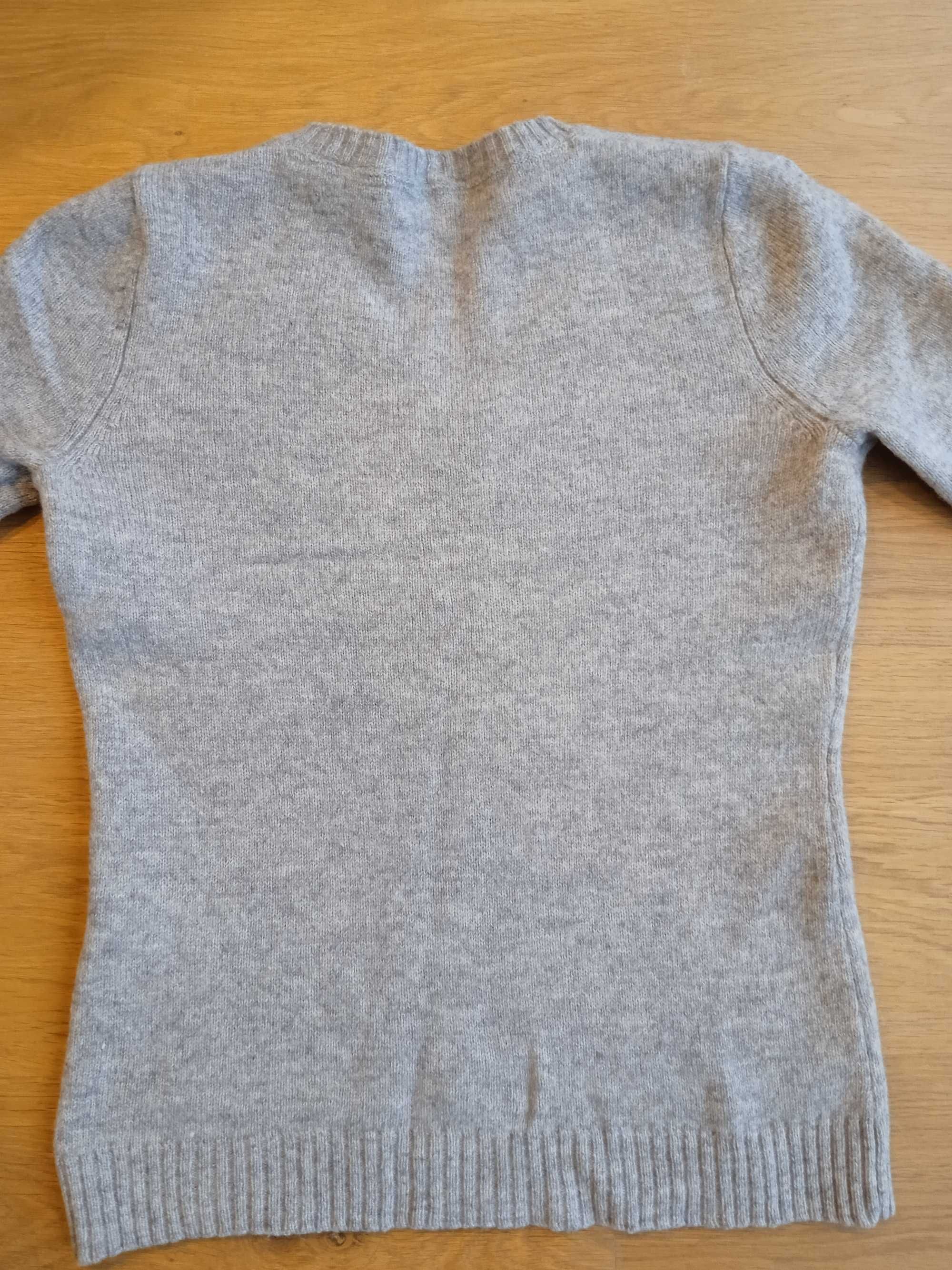 Sweter wełniany S Montego szary melanż
