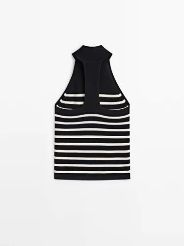 Dzianinowy top w paski Massimo Dutti, rozmiar M, raz założony