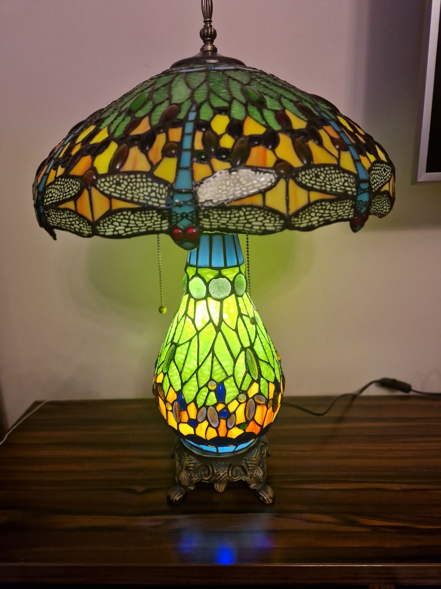 Lampa witrażowa Dragonfly  duża 70x46 cm