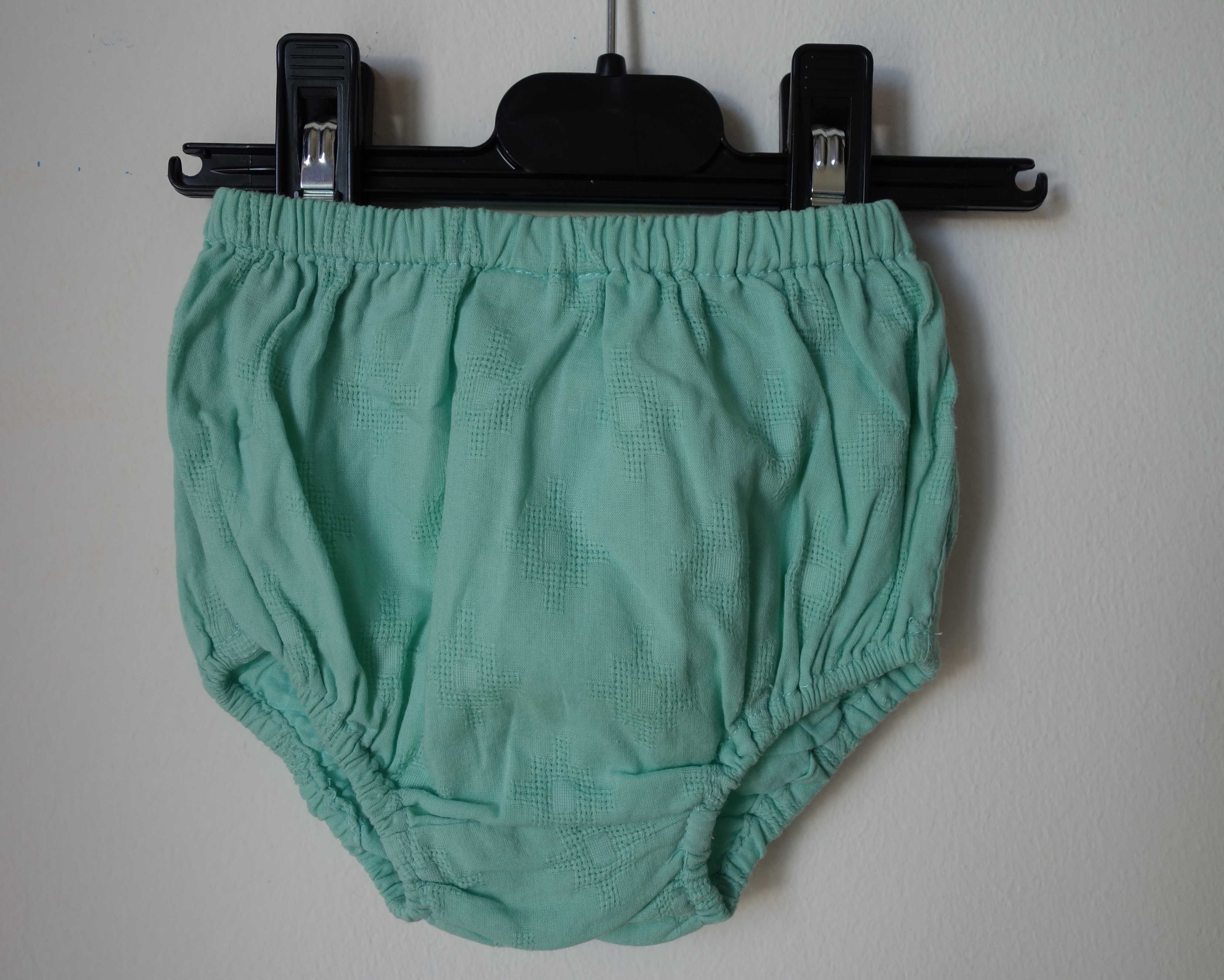 Vestido verde de verão 3-6 meses com Tapa Fraldas*Envio gratuito