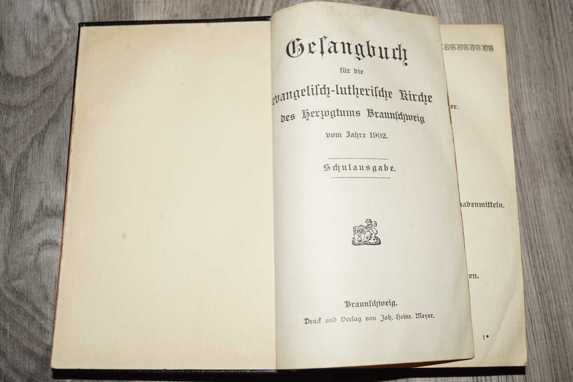 Stary niemiecki śpiewnik kościelny 1902 r.