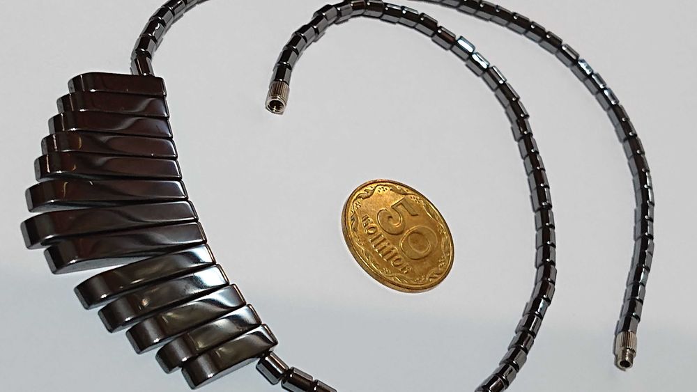 Колье гематит ожерелье бусы намисто кольє натуральный камень