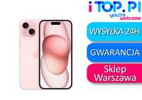 iPhone 15 128gb Różowy BATERIA 100% Sklep Warszawa Gwarancja 12 msc