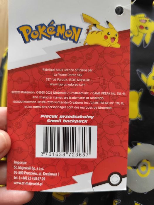 Plecak przedszkolny szkolny Pokemon Pikachu Majewski