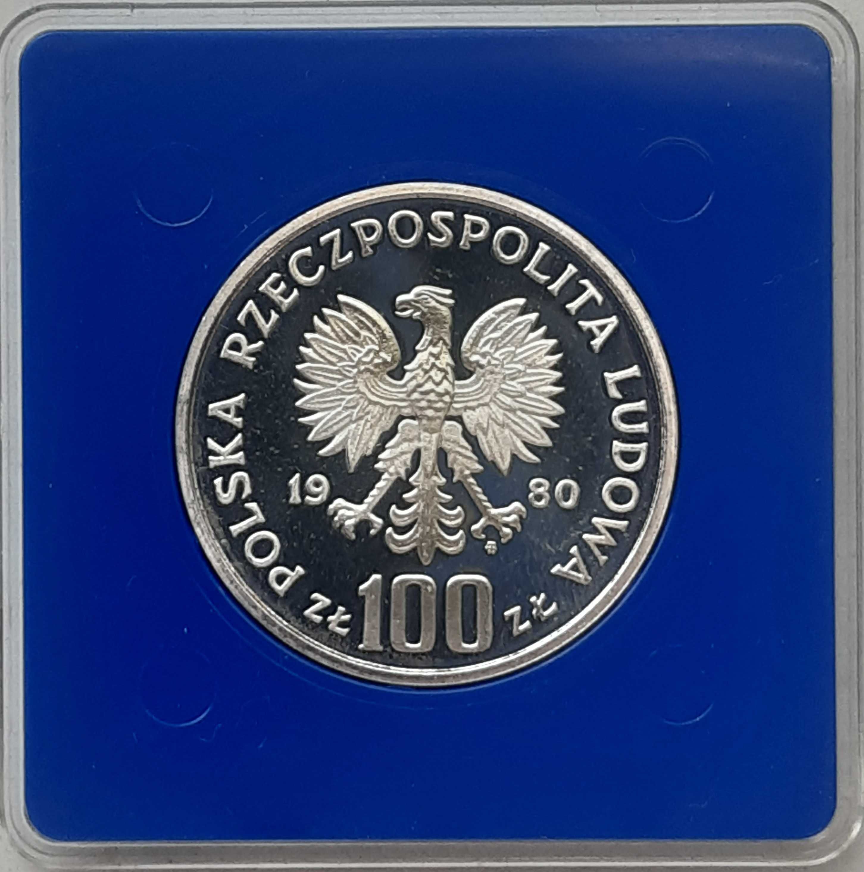 Moneta 100 zł 1980 Igrzyska XXII Olimpiady srebro lustrzanka