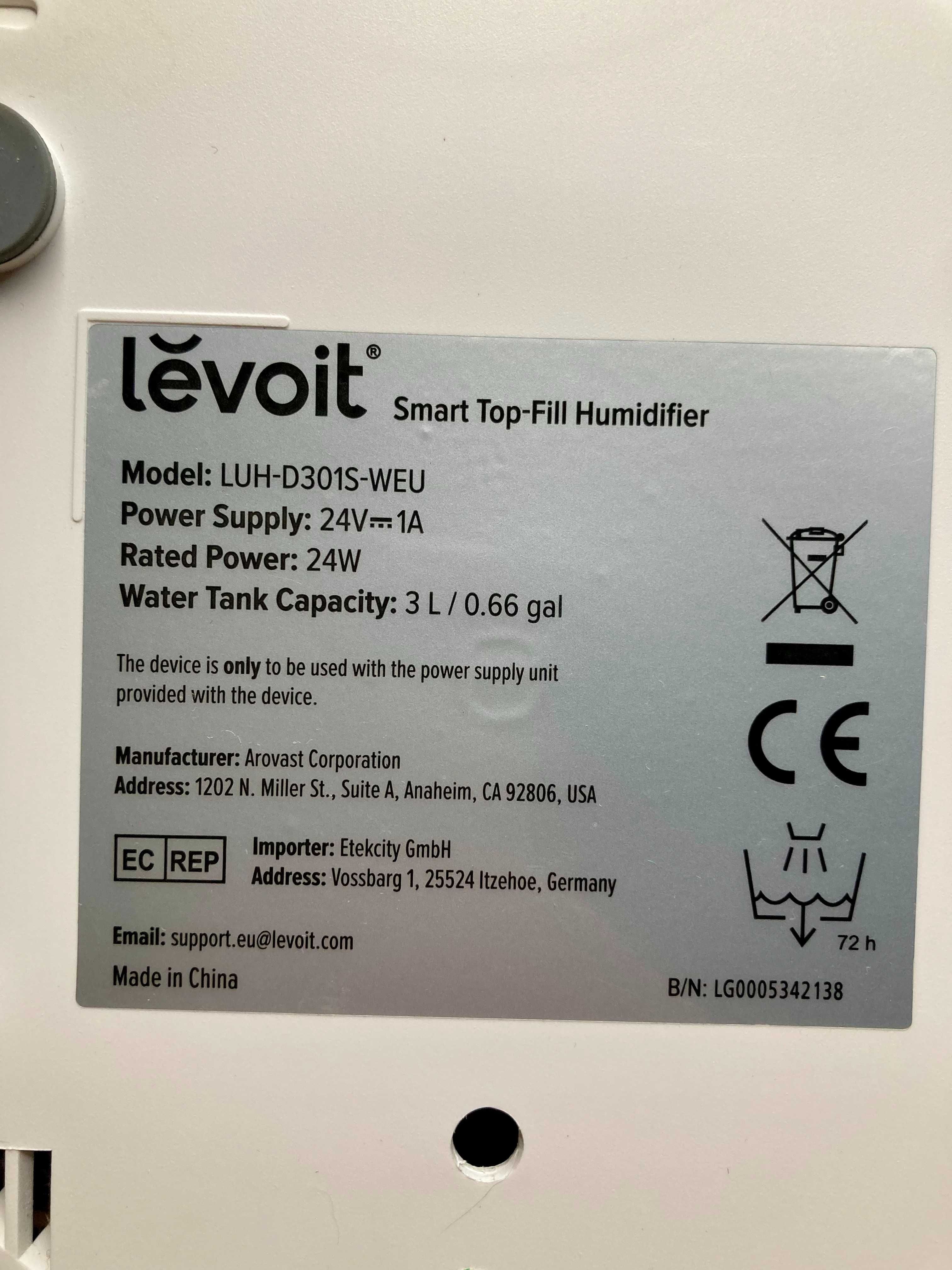 Зволожувач повітря Levoit Dual 150 з Wi-Fi
