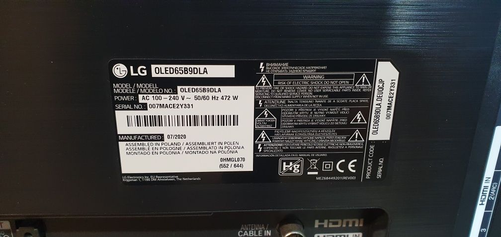 Telewizor LG OLED65B9DLA