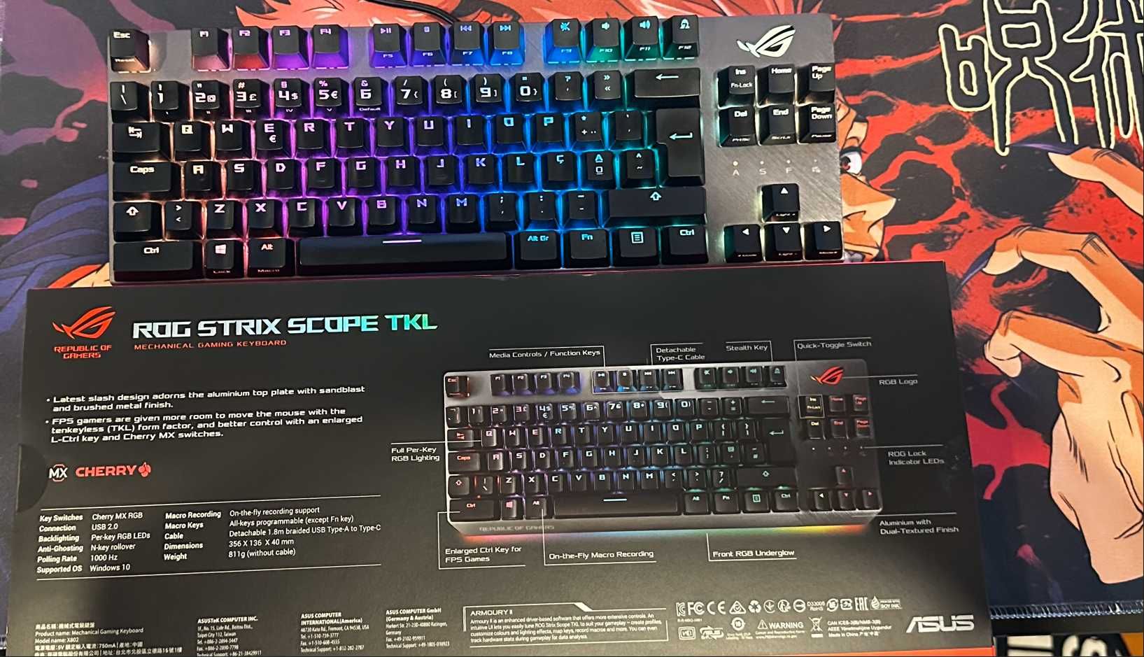 Teclado Mecânico Asus ROG Strix Scope TKL Switches ROG NX Red PT