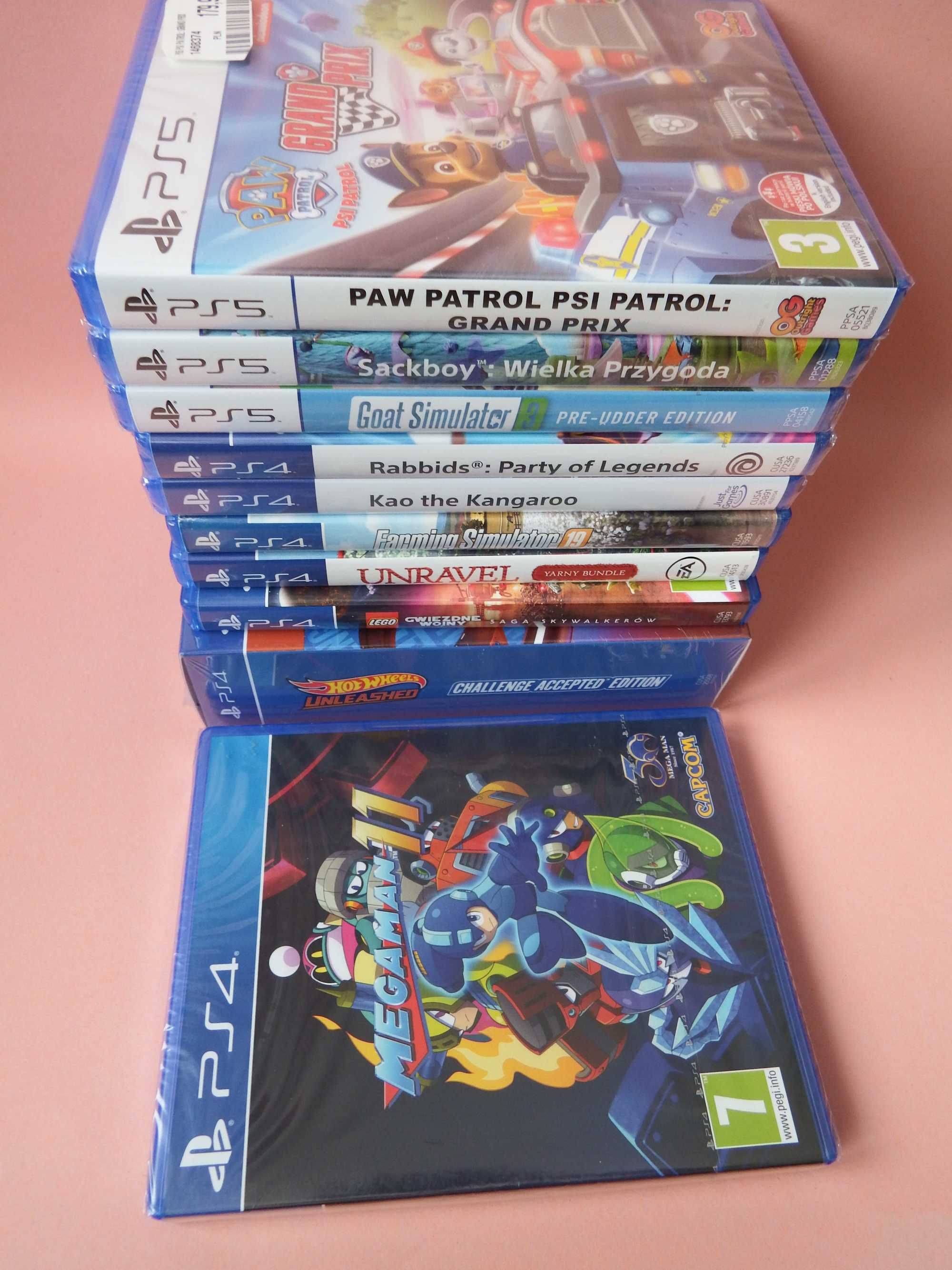 PS4 / PS5 GRY DLA DZIECI LEGO Hot Wheels Sackboy MEGAMAN Psi Patrol