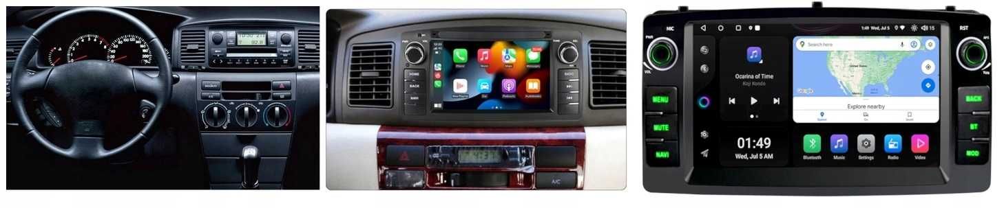 Radio GPS Android Toyota Corolla E12 2001.-2009 CarPlay USB 2/32GB