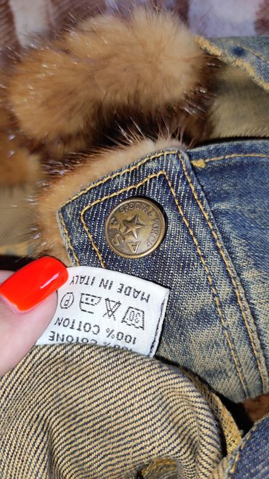 Куртка джинс с норкой М курточка