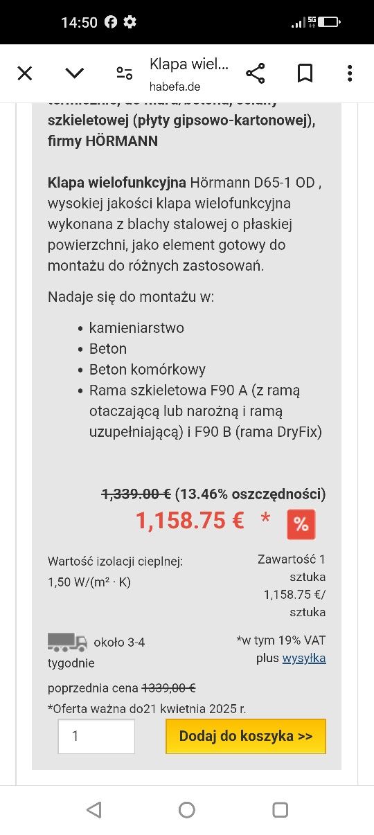 Hormann drzwi klapa