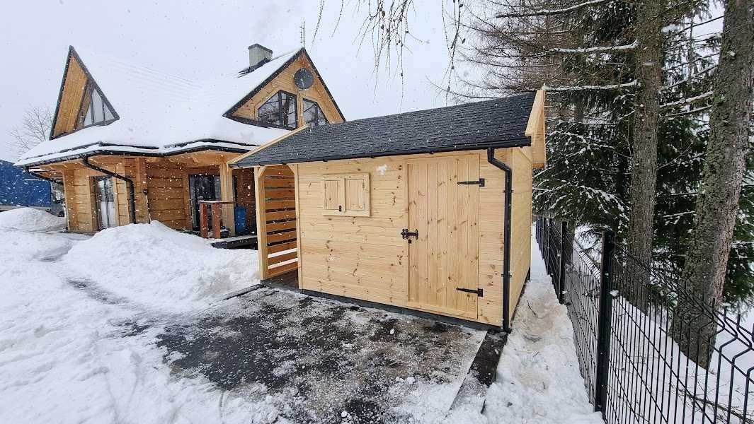 domek z drewutnią domek narzędziowy domek drewniany 3x4 producent