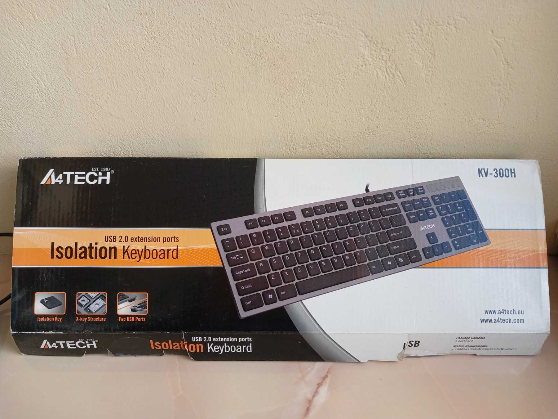 Клавіатура до комп'ютера A4Tech Isolation KV-300H usb Grey/Black