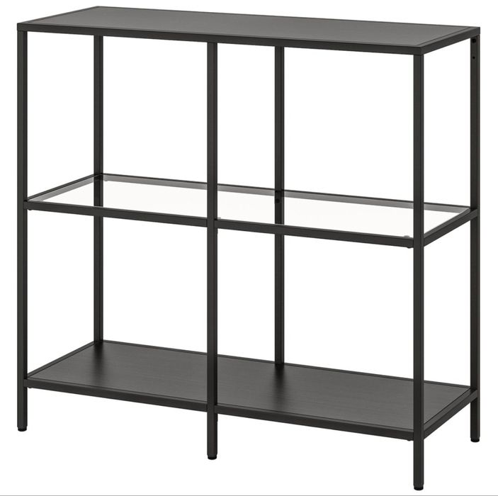 Estante IKEA VITTSJÖ — Preto/Vidro — Em ótimo estado!