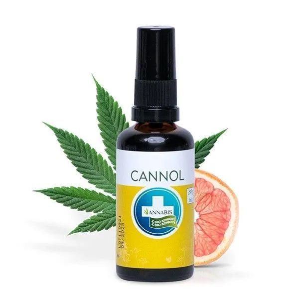 Cannol BIO 50ml Olejek konopny do masażu i włosów Mandarynka Grejpfrut