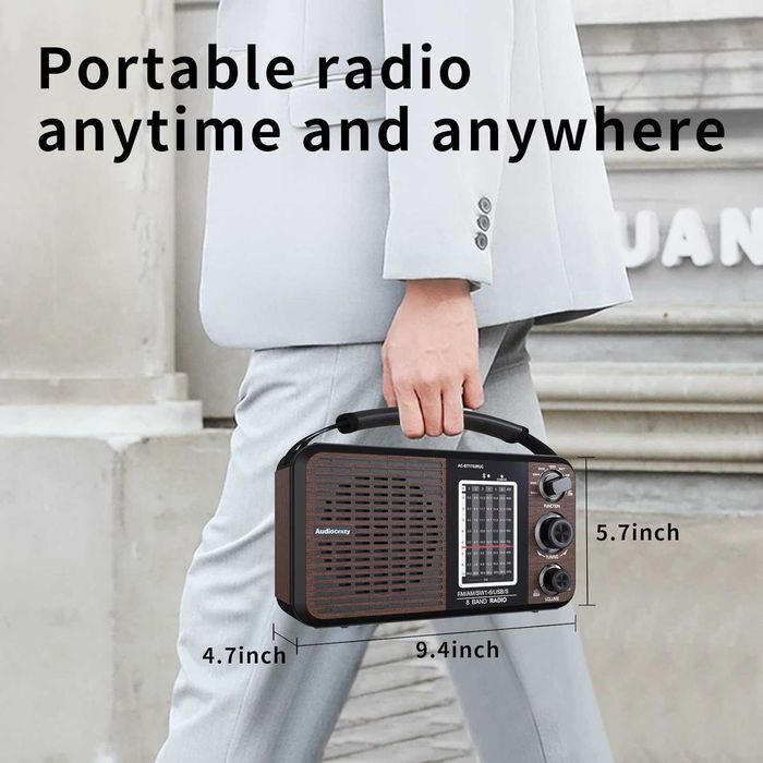 Радіо ретро з акумулятором Audiocrazy AM/FM/SW1-6