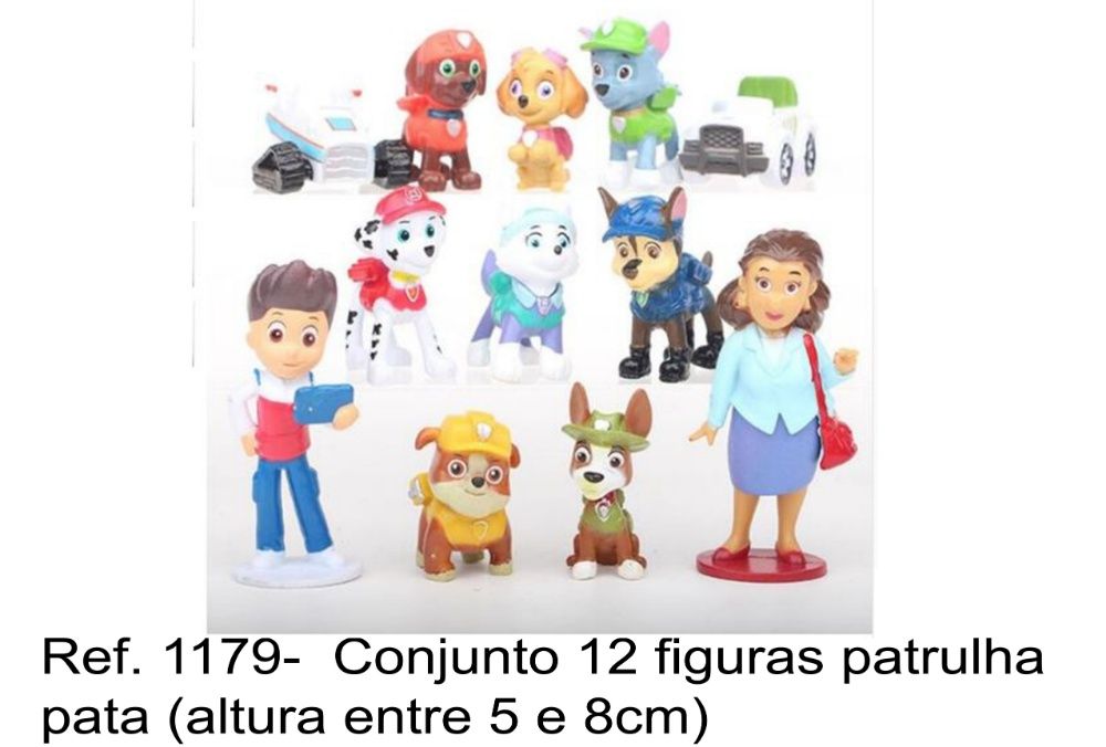 Conjunto de 12 figuras Patrulha Pata/Paw patrol com veiculos