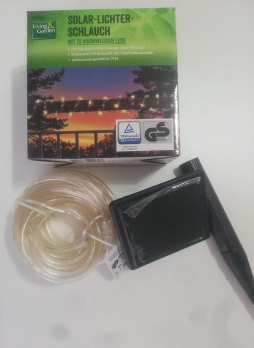 Solarny wąż świetlny LED 8 m – ciepła biel, dekoracyjne oświetlenie