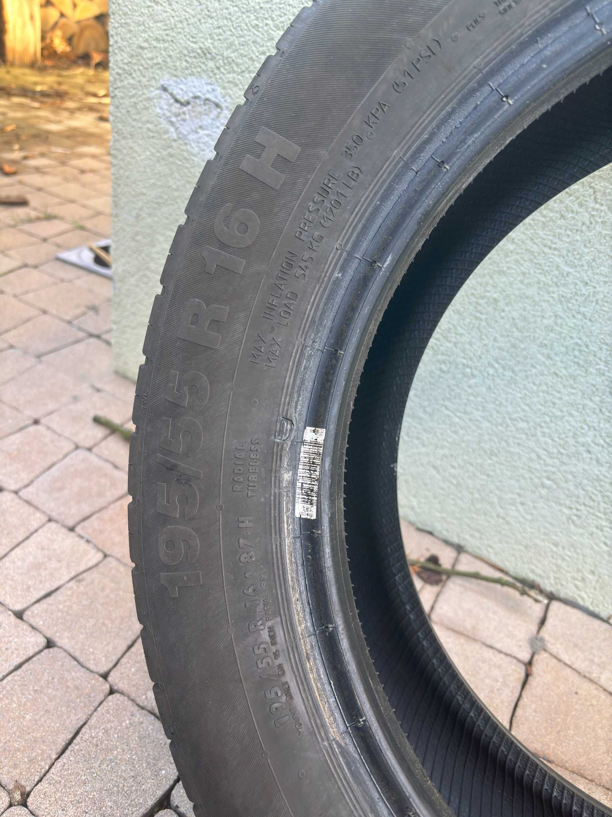 2 opony Letnie CONTINENTAL ContiEcoContact 195/55R16 r.2019, bież. 6mm