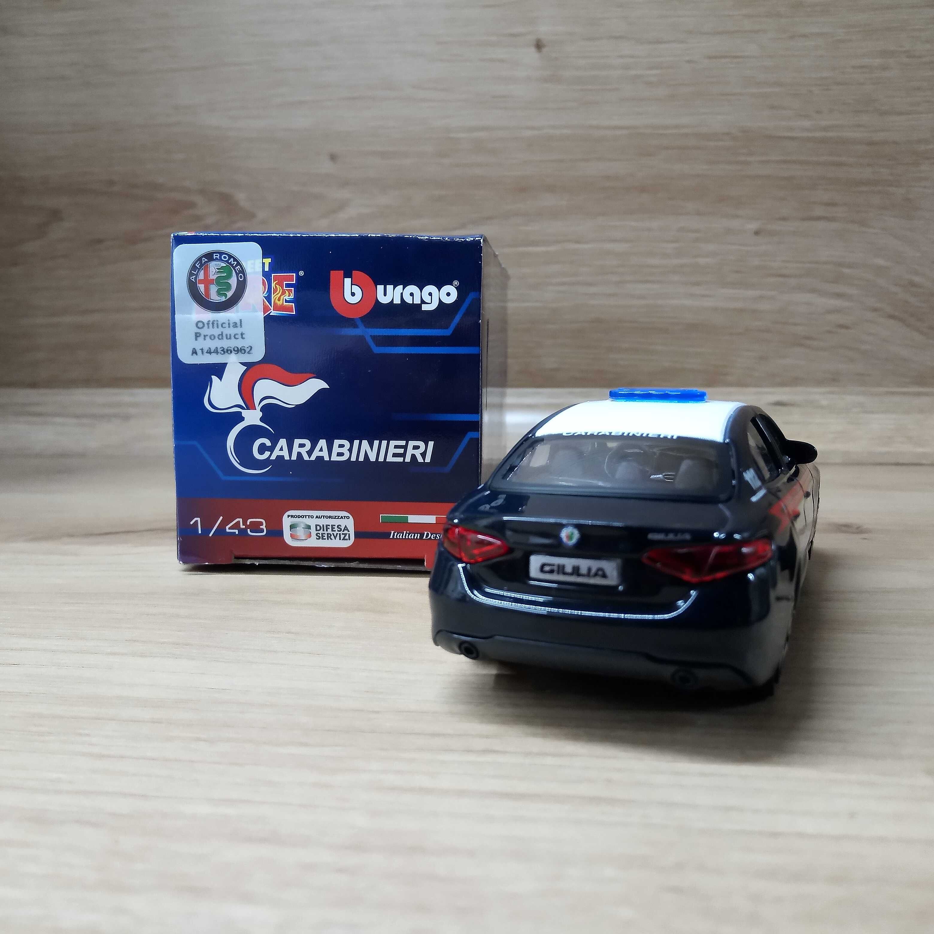 Bburago Alfa Romeo Giulia Polizia 1/43 1:43 Carabinieri model burago