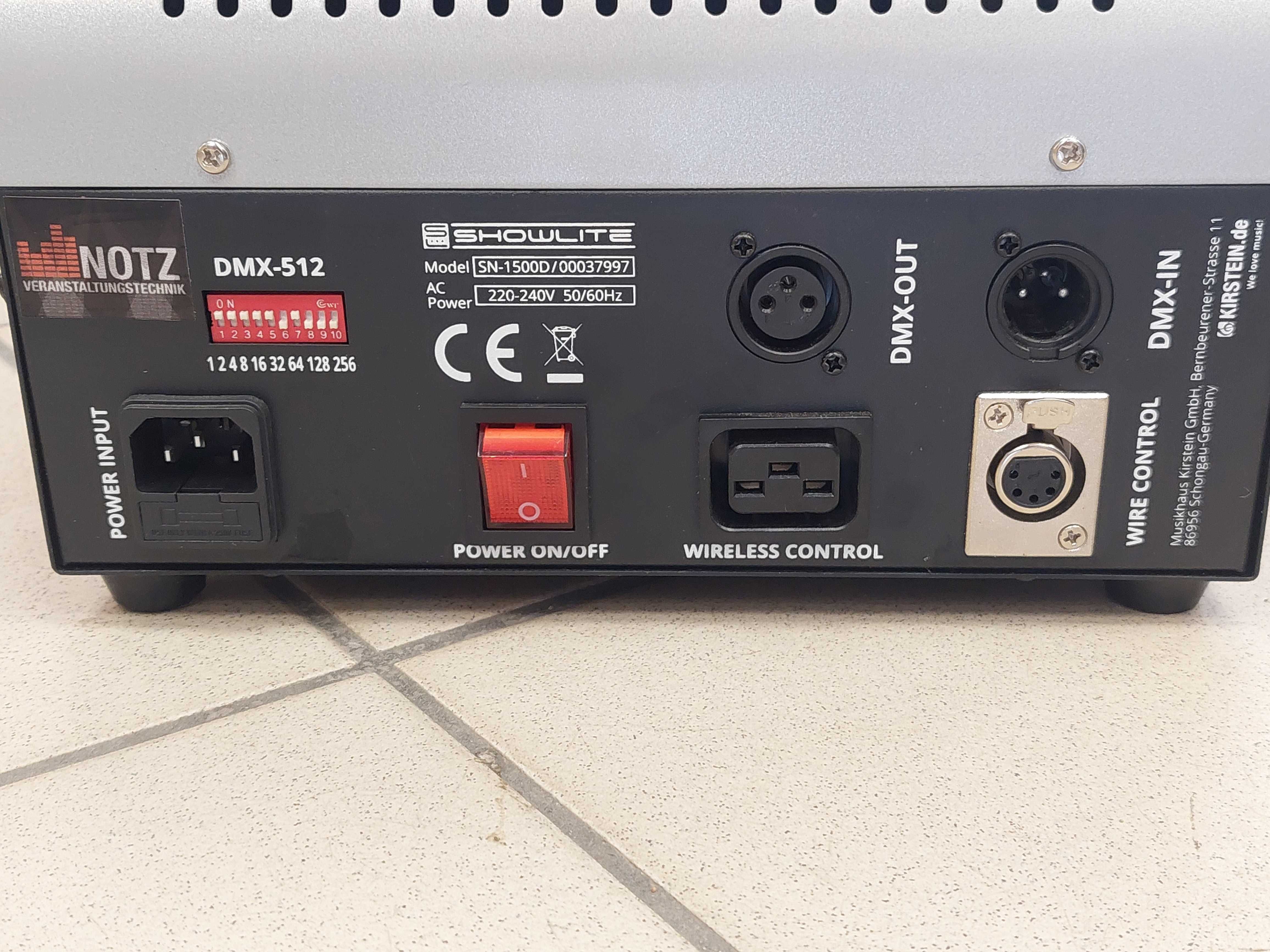 Wytwornica mgły pilot timer Showlite SN-1500D DMX