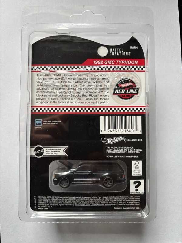 1992 GMC Typhoon Hot Wheels RLC