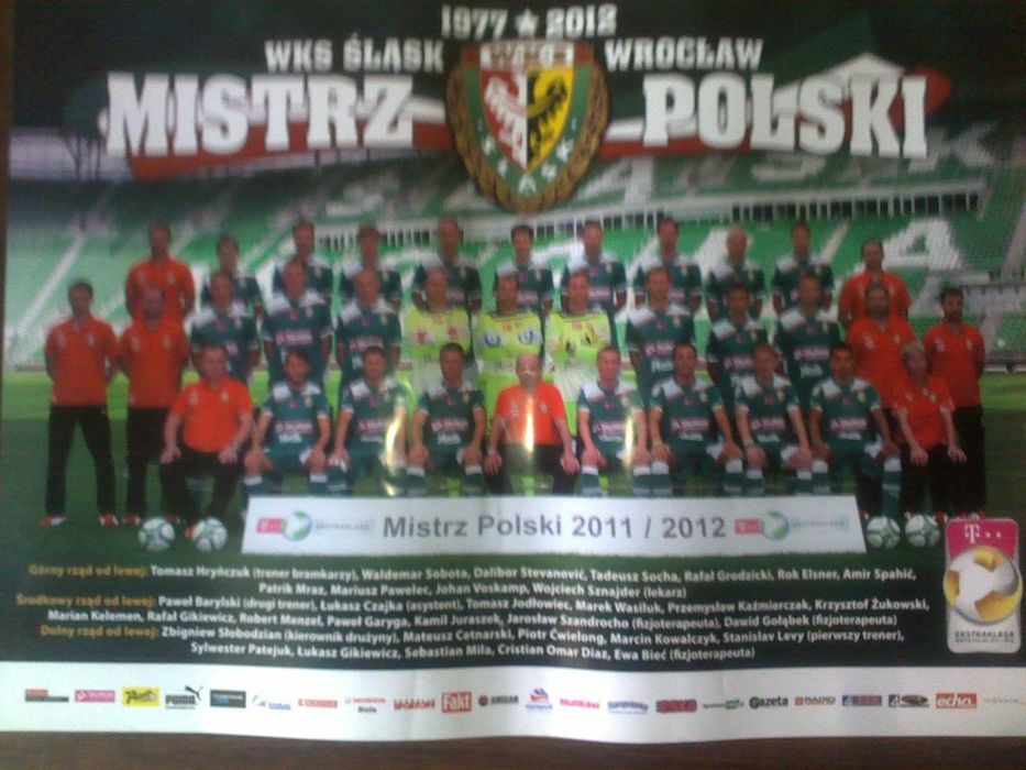 Poster śląsk Wrocław - Mistrz Polski 2012