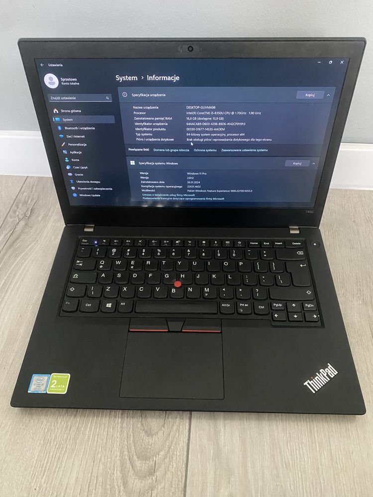 Laptop Lenovo ThinkPad T480 Intel Core i5 16GB 256SSD W11