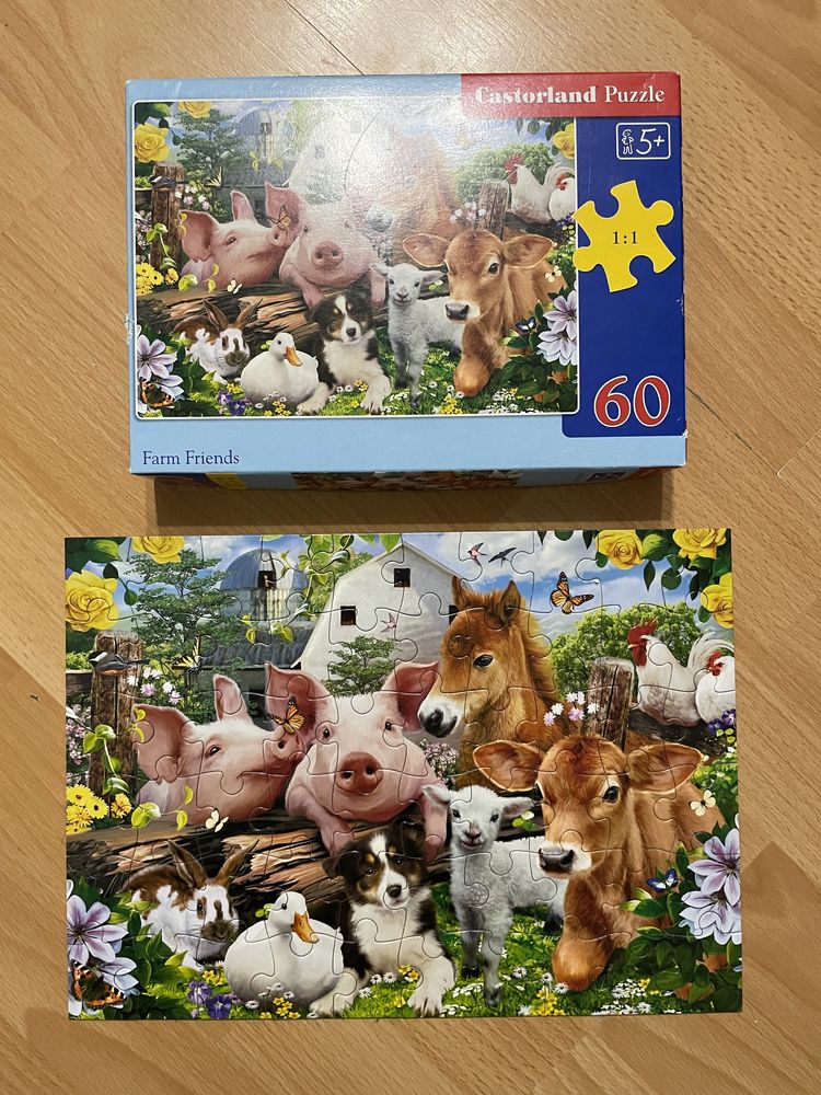 Puzzle castorland kompletne 5 lat 60 sztuk Farma Farm Friends