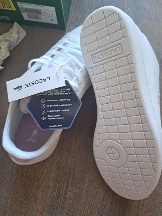 Lacoste tenisówki sneakersy białe z logo r 35,5 carnaby Evo 222