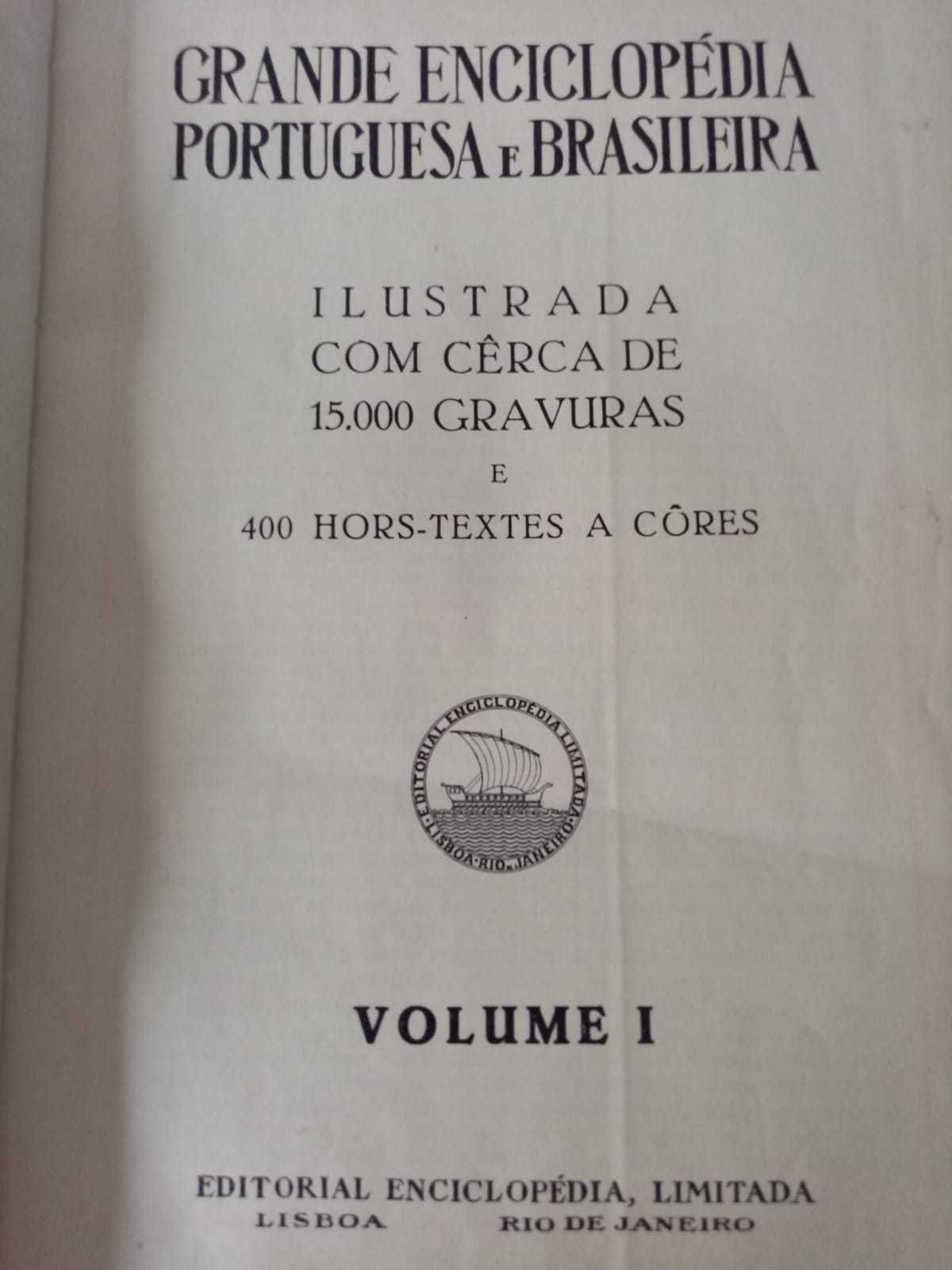 livro: “Grande enciclopédia portuguesa e brasileira” (sete volumes)