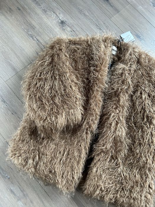 Lumina sztuczne futro futerko plaszcz beżowe camel one size