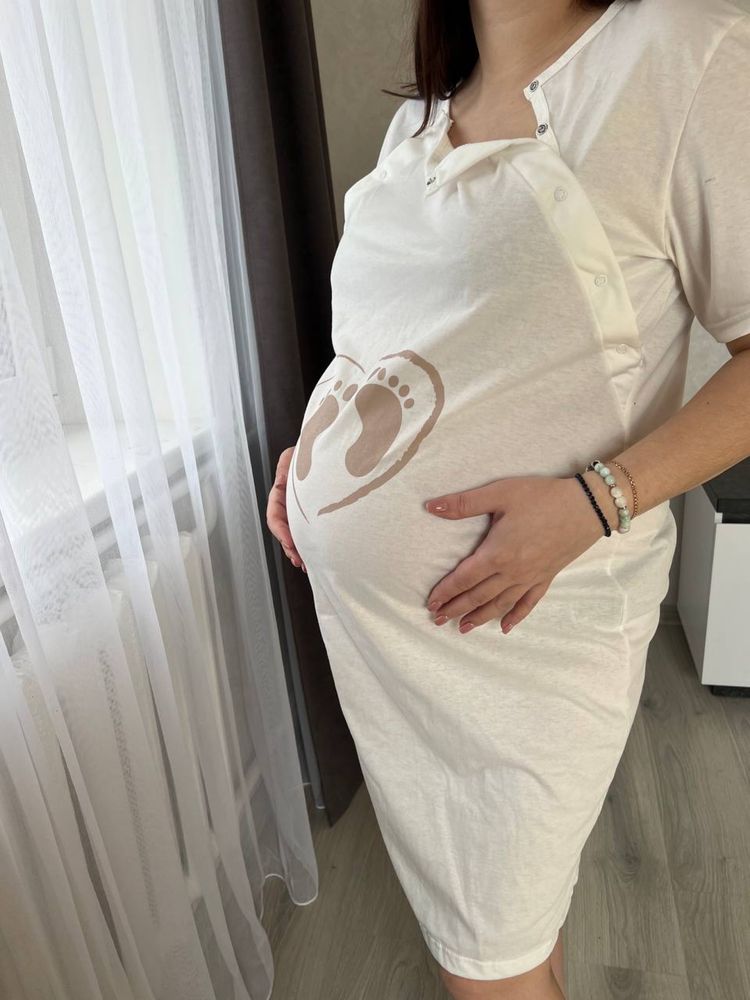 Нічна сорочка для пологового, годування, в род дом ночнушка