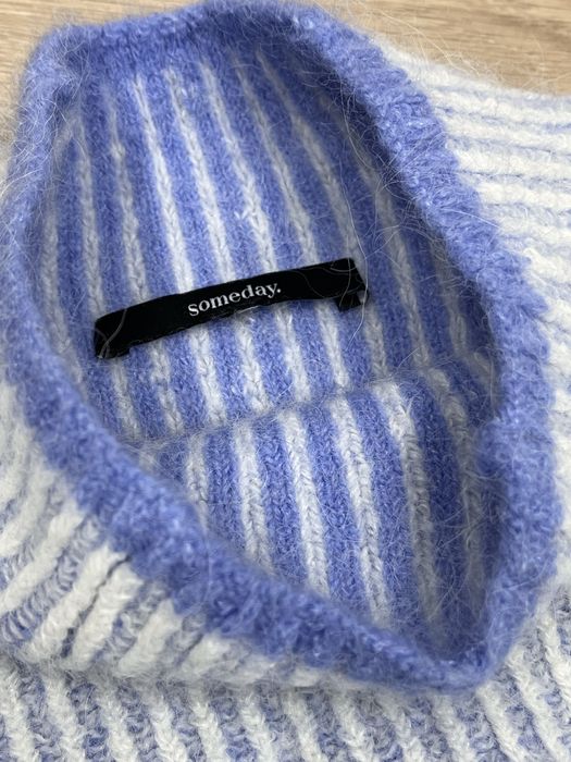 Someday вовна альпака теплий в’язаний оверсайз светр блакитний s m l