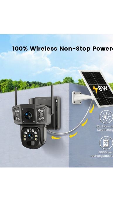 Kamera solarna 4K 8mp Kartę SIM  360 2 obiektywy WYPRZEDAŻ